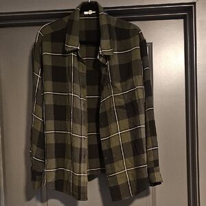Maurices Green and Black Button Down Shirt